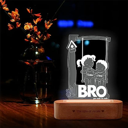 Brother & Sister - Personalized Engraved Lamp