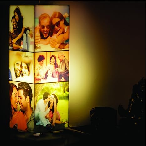 Personalized Tower Lamp - Customized Birthday Gift for Husband & Wife