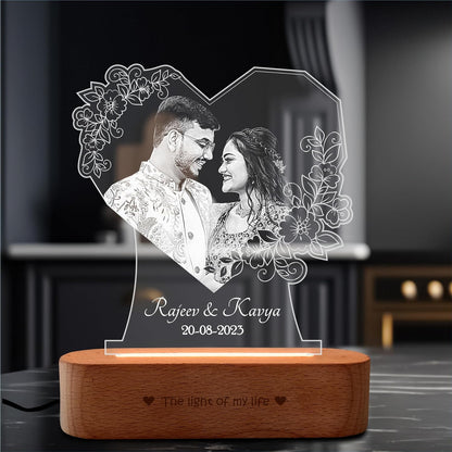 Radiant Love: Personalized Photo Glow Lamp