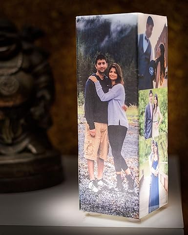 Personalized Tower Lamp - Customized Birthday Gift for Husband & Wife