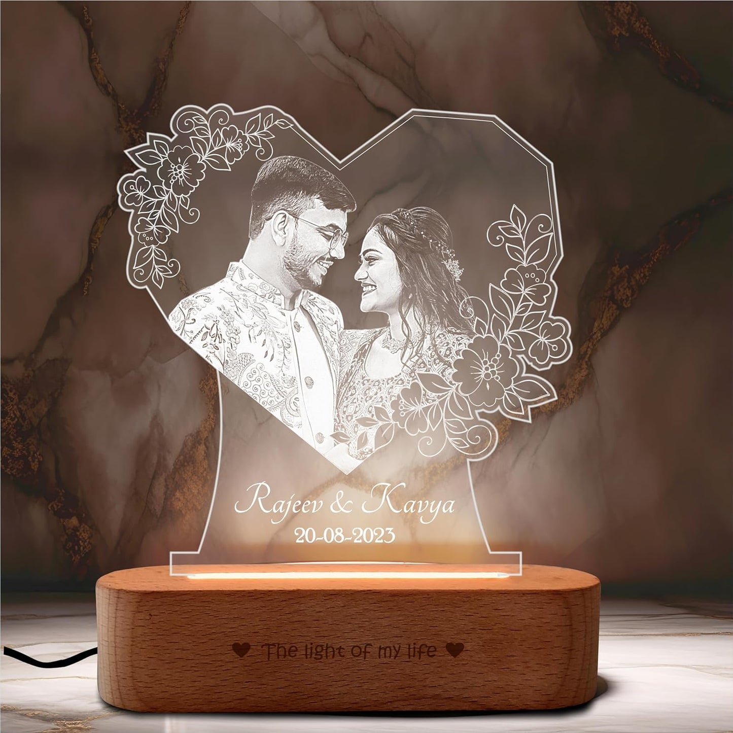 Radiant Love: Personalized Photo Glow Lamp