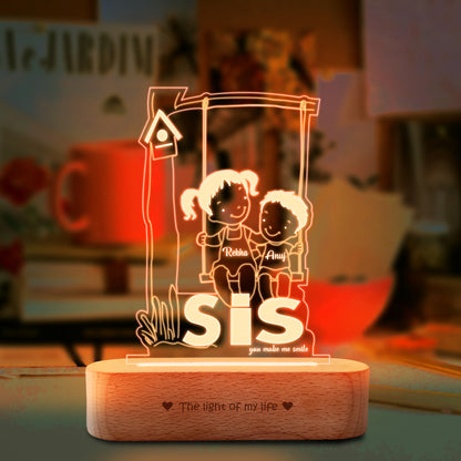 Brother & Sister - Personalized Engraved Lamp